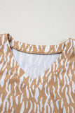 Abstract V Neck Short T Shirt Dress