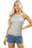 Checkered Halter Tank Top