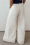 Tied Waist Pleated Wide Leg Pants