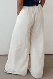 Tied Waist Pleated Wide Leg Pants