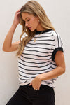 Black Stripe Knit Top