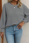 Black Stripe Long Sleeve Top