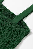 Green Pleated Square Neck Romper