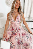 Floral V-Neck Empire Waist Maxi Dress