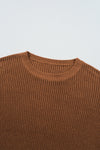 Pearled Drop Shoulder Round Neck Sweater