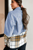 Plaid & Denim Patchwork Jacket