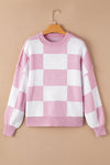 Checkered Bishop Sleeve Sweater | 3 Colors