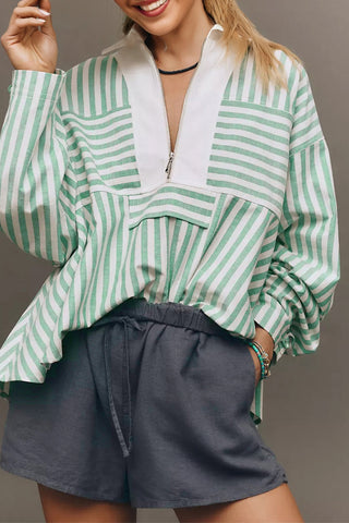 Stripe Long Sleeve Swing Top