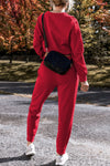 Racing Red High Low Pullover & Skinny Pants Set