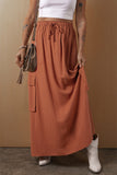 Mineral Wash Cargo Pocket Maxi Skirt