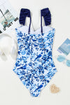 Cutout Ruffled Spaghetti Strap One Piece Swimsuit