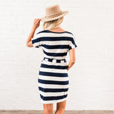 Striped Tee Shirt Dress - Navy